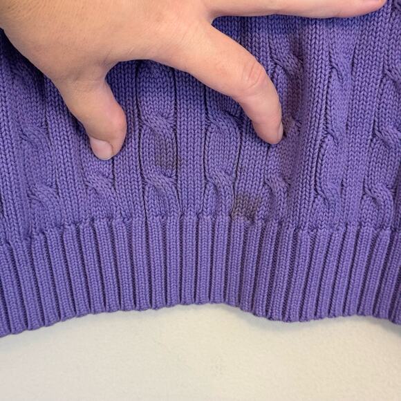 Ralph Lauren Cable Knit Sweater Purple Large - Picture 4 of 7